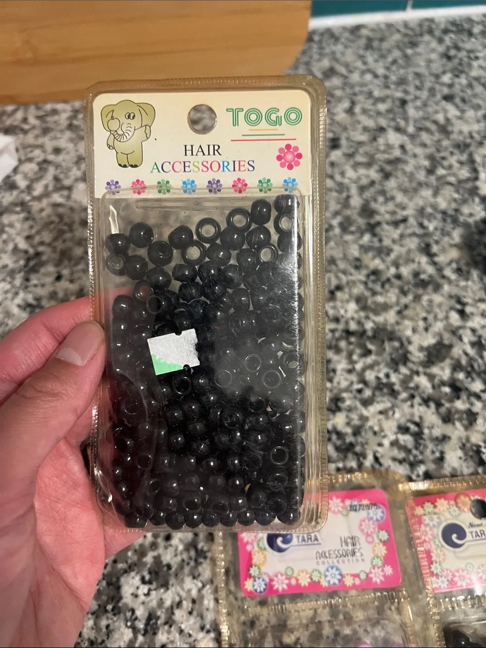 Mixed Brands  Blue, Purple and Black Plastic Hair Beads Pack